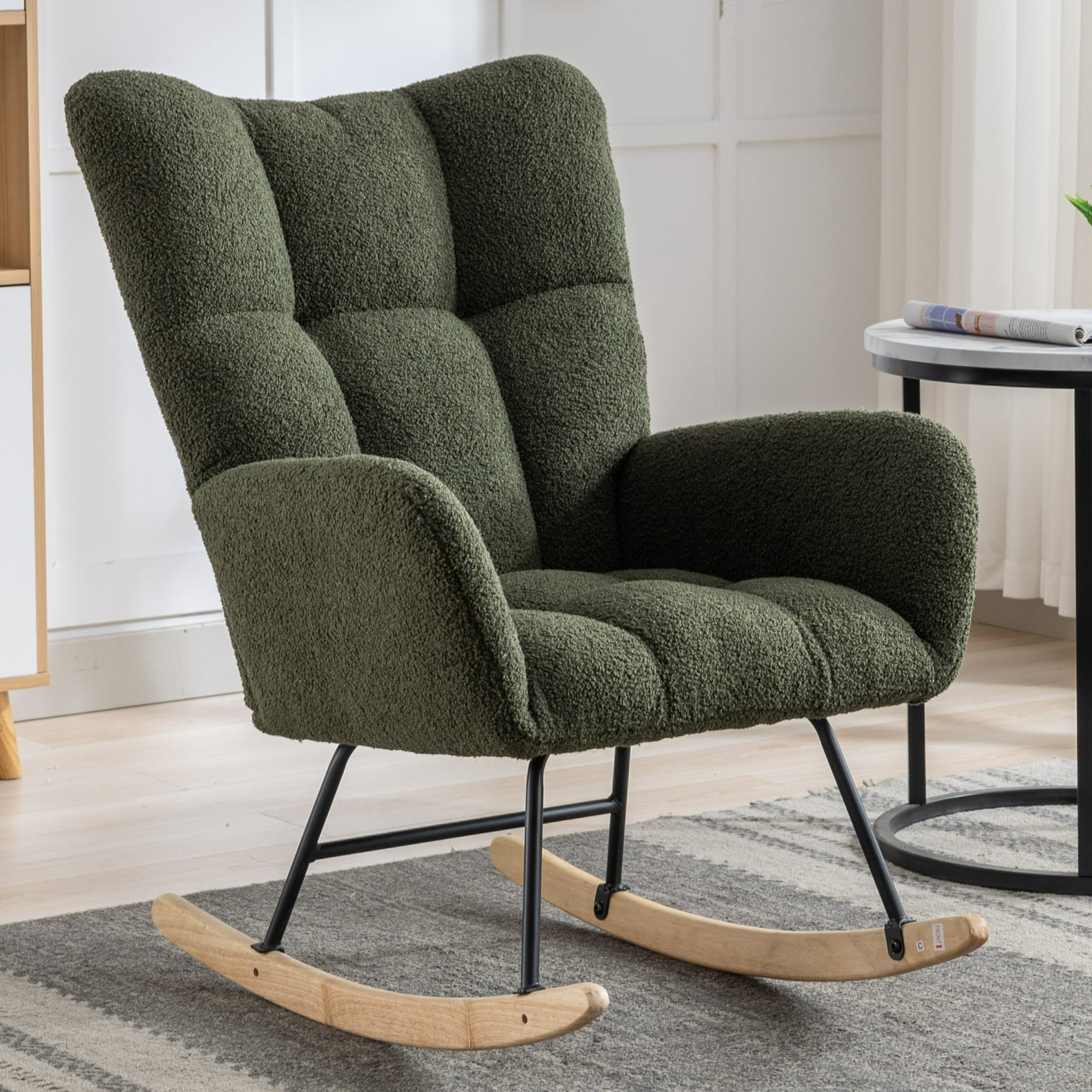 Sesslife Comfy Rocking Chair for Nursery, Glider Chair with High ...