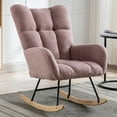 thumbnail image 1 of Sesslife Comfy Rocking Chair for Nursery, Glider Chair with High Backrest, Armrests & Upholstered Pad, Bedroom Nursery Rocker Chair for Baby & Kids, Pink, 1 of 6