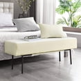 thumbnail image 1 of Sesslife Contemporary Bedroom Bench, Upholstered Bench for End of Bed Entryway Hallway, Beige Bench Supports up to 250 lbs, 45"L x13"Wx 17"H, 1 of 10