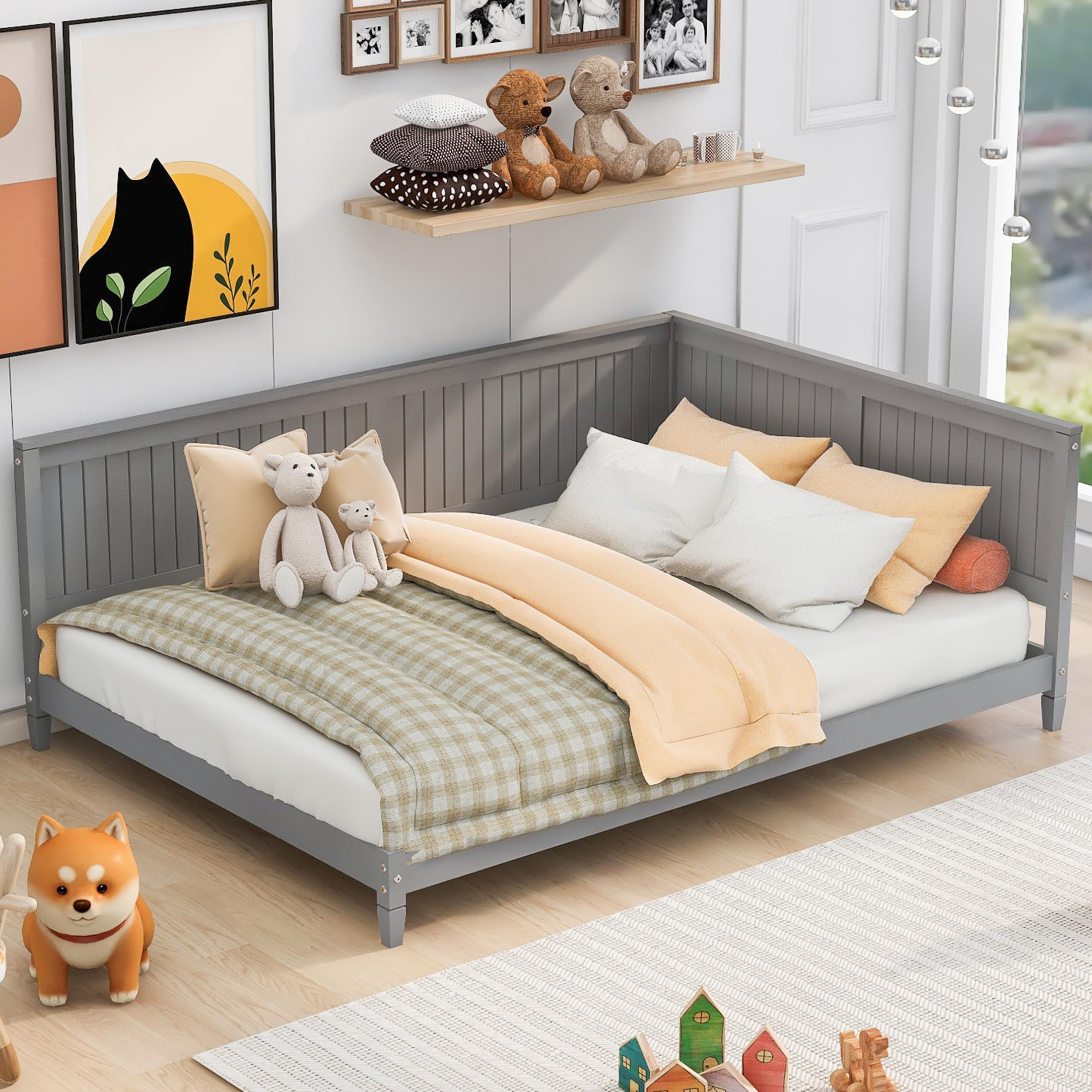 Sesslife Full Daybed Frame Solid Wood With Strong Slats Sofa Bed No Sesslife full daybed frame solid wood with strong slats sofa bed no