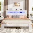 thumbnail image 1 of ENYOPRO Queen Bed Frame with Storage Headboard, Wood Platform Bed with LED Strips and Charging Station, Heavy Duty Mattress Foundation, Hold 600 LBS, Easy Assembly, White, 1 of 6