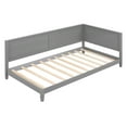 thumbnail image 1 of Sesslife Gray Daybed, Twin Size Solid Wood Sofa Bed Frame, Modern L-shape Daybed with Wooden Slats, No Box Spring Needed, 400lbs Capacity, 1 of 9