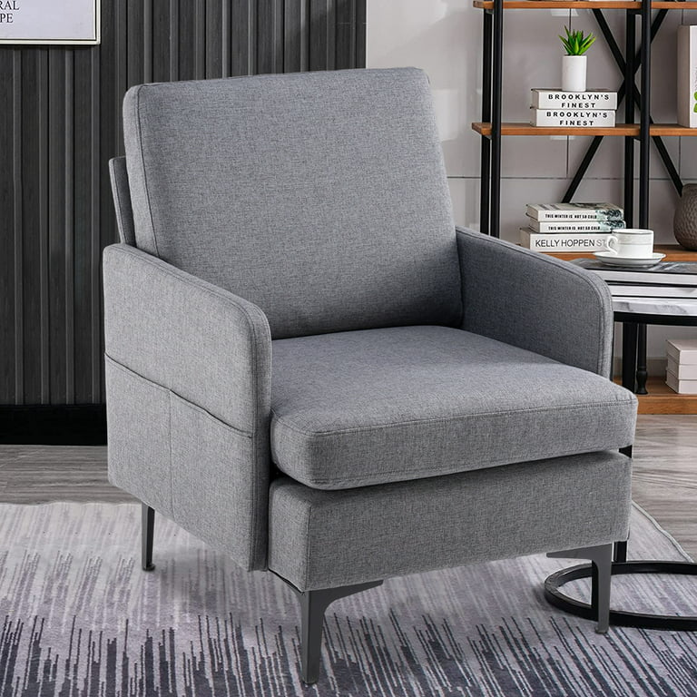 Sesslife Large Leisure Single Sofa for Home Office, Ergonomic Comfortable  Chair, Comfy Chair, Gray