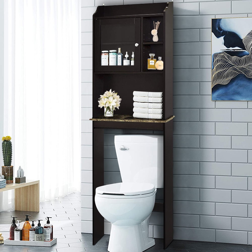 Sesslife Over the Toilet Bathroom Storage Freestanding Wooden