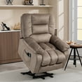 thumbnail image 1 of Sesslife Power Lift Recliner Chair with Heat and Vibration Massage for Elderly, Electric Recliners for Living Room Bedroom, Single Sofa Chair Ergonomic Fabric Lounge Chair with Side Pockets, Brown, 1 of 10