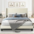 thumbnail image 1 of Sesslife Queen Bed Frame, Upholstered Platform Bed Frame, Mattress Foundation, Holds 1000LBS, No Box Spring Needed, Easy Assembly, Beige, 1 of 10