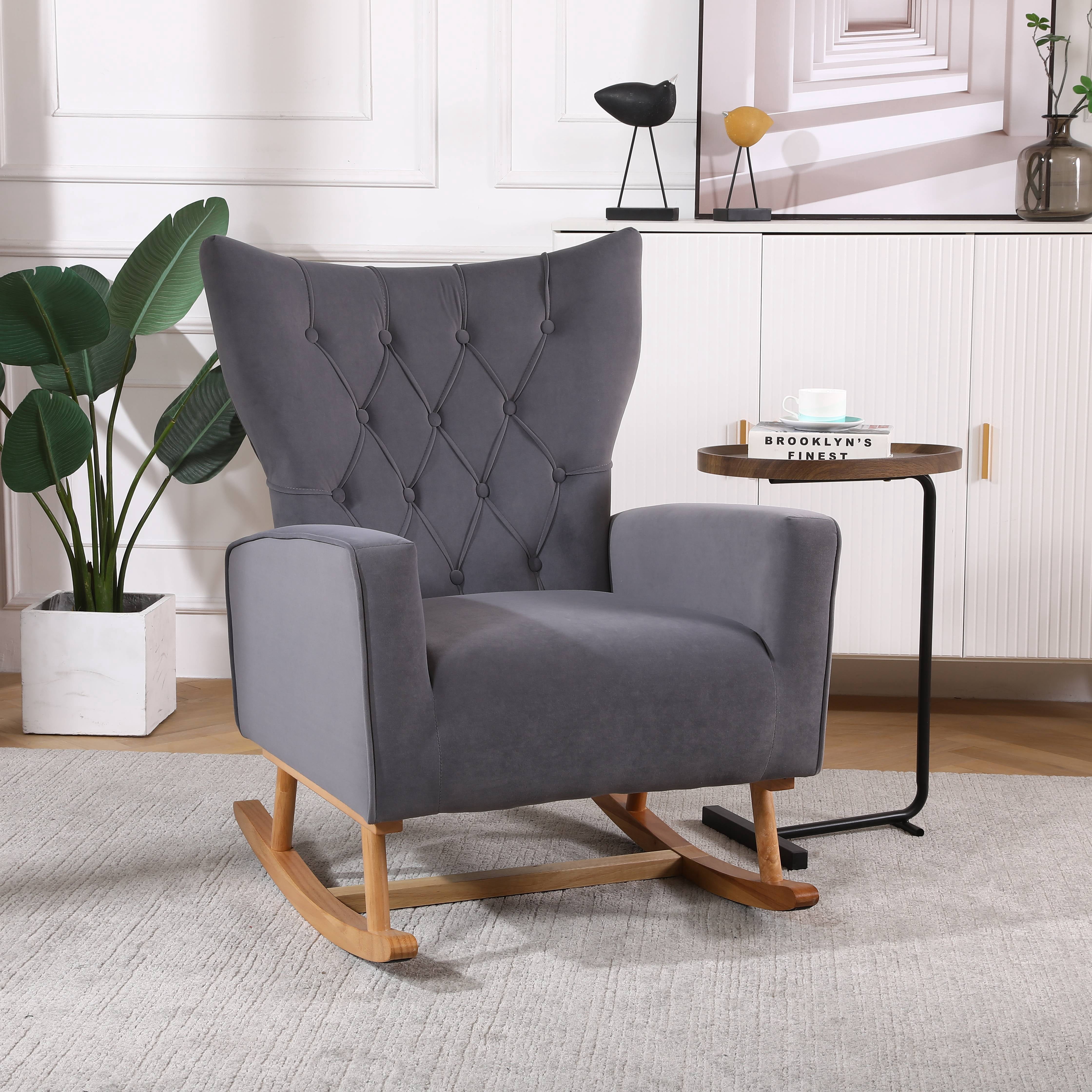 Sesslife Rocking Chair, Modern Rocking Chair Nursery Set with High ...