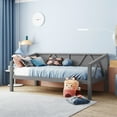 thumbnail image 1 of Sesslife Twin Daybed Frame, Solid Wood Daybed Frame, No Box Spring Needed(Gray), 1 of 10