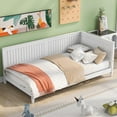 thumbnail image 1 of Sesslife Twin Daybed Frame, White Solid Wood Daybed with Strong Wooden Slats, No Box Spring Needed, Twin Size Sofa Bed L-shape Daybed, 400lbs Capacity, 1 of 9