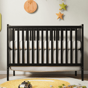 Sesslife 5-In-1 Convertible Crib, Baby Bed, Converts from Baby Crib to Toddler Bed, Fits Standard Full-Size Crib Mattress ,Easy to Assemble(Black)