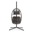 thumbnail image 1 of Sesslife Wicker Egg Hanging Chair with Stand and Cushion, Navy, 1 of 8