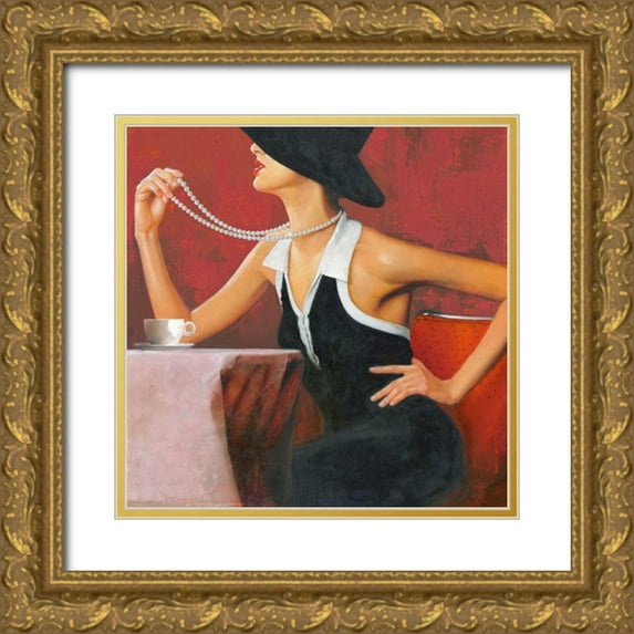 Sestillo, Enrico 15x15 Gold Ornate Wood Framed with Double Matting Museum Art Print Titled - Cafe II