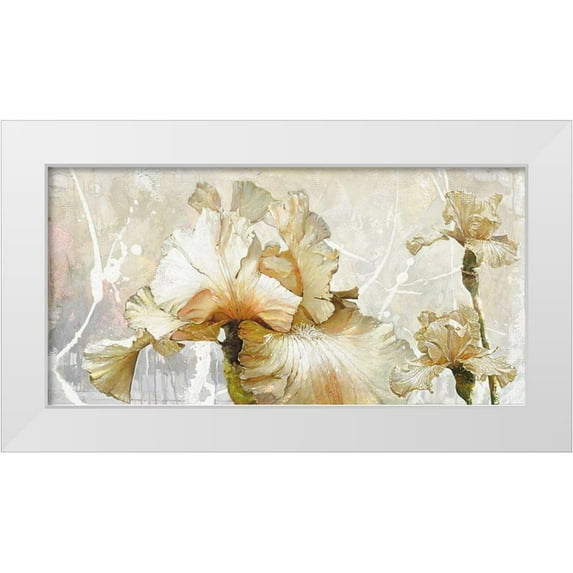 Sestillo, Enrico 24x14 White Modern Wood Framed Museum Art Print Titled - VANILLA IRIS I