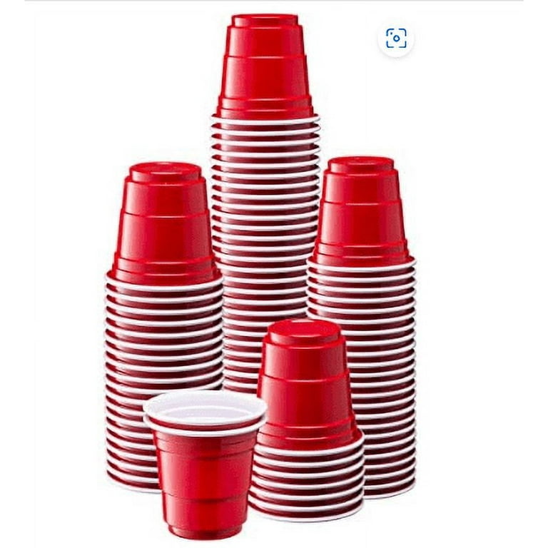  120ct Mini Red Cups 2oz Plastic Disposable Shot Glasses Party  Shooter Beer Pong Jello : Health & Household