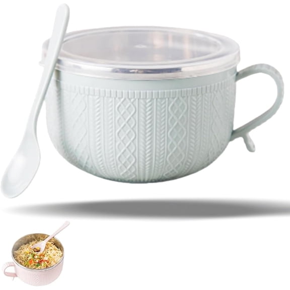 Set of 1 25-Oz Mug Meals with Lids, Round Insulated Mugs with Heat-Resistant Handles and Spoon, Leak-Proof Design for Coffee, Soups, Stews, Ideal Holiday Gift for Home and Office Use