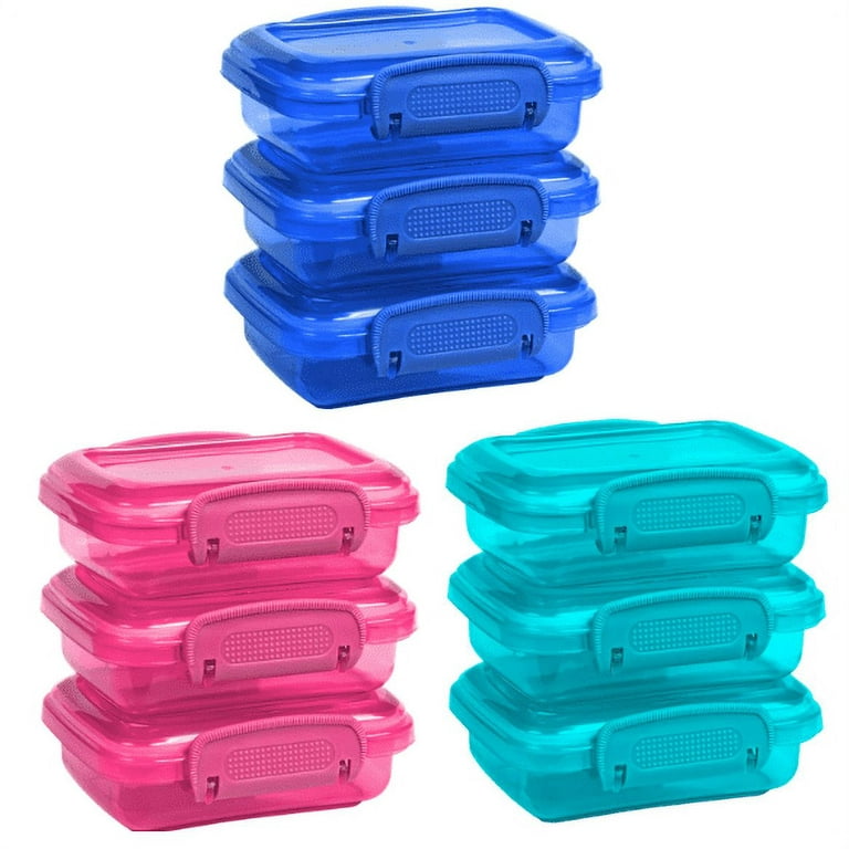 Set of 1-CLY Plastic Snack Containers Lock-Top Lids 3-ct. Bonus Pack  Plastic Containers Storage Small Plastic Containers Organizing Plastic  Containers