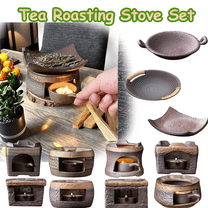 Set 1 Ceramic Tea Roasting Stove Set with Candle Warmer, Traditional Tea Aroma Enhancer & Heating Tile for Tea Ceremony Accessories, Ideal for Home Tea Room, Office, Camping & Gifts, AKLJWH