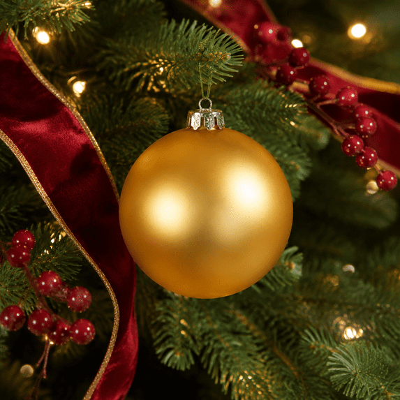 Set of 1 Christmas Ornament Ball for Christmas Tree, 4.72 Inch Large Hanging Ornament for Home Holiday Display Xmas Party Fireplace Stair Wreath Indoor Decorations