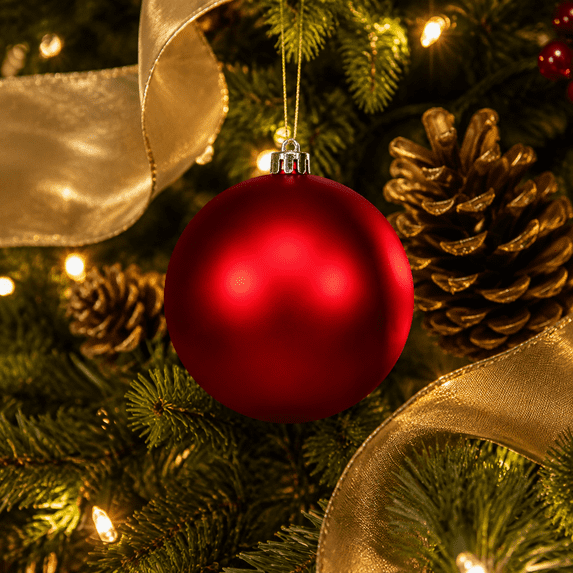 Set of 1 Christmas Ornament Ball for Christmas Tree, 4.72 Inch Large Hanging Ornament for Home Holiday Display Xmas Party Fireplace Stair Wreath Indoor Decorations