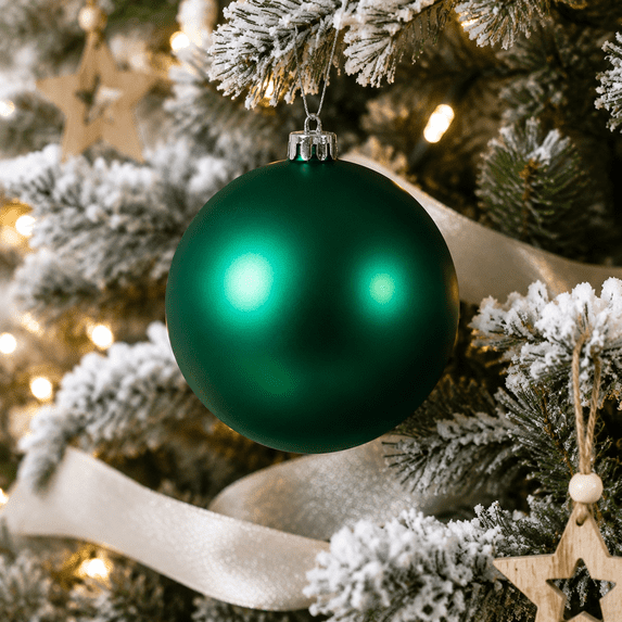 Set of 1 Christmas Ornament Ball for Christmas Tree, 4.72 Inch Large Hanging Ornament for Home Holiday Display Xmas Party Fireplace Stair Wreath Indoor Decorations