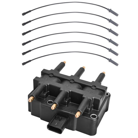 Set of 1 ISA Square UF305 Ignition Coil Pack with 7mm 27703 Spark Plug Wire Set For Dodge Caravan Chrysler Town & Country VW Volkswagen Routan 2001 2002 2003 3.8L V6 Replacement for UF633