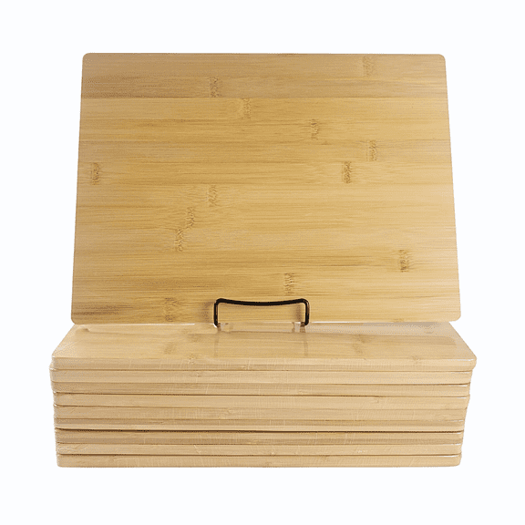 (Set of 10) 15"X11" Thick Sturdy Bulk Rectangular Plain Bamboo Cutting Boards | For Customized Engraving Gifts | Wholesale Premium Blank Board (Without Handle)