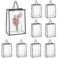 thumbnail image 1 of Set of 10 Clear Flower Bouquet Bags with Handles, Transparent Floral Gift, Presents Boxes, Florist Flower Tote Bags for Mother's Day, Wedding, Birthday, Anniversary, Housewarming (Black), 1 of 1