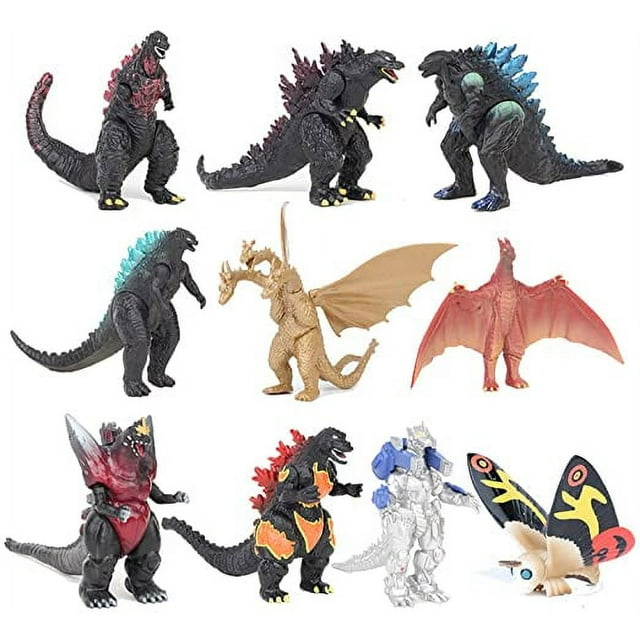Set of 10 Godzilla Toys, Movable Joint Action Figures, King of The