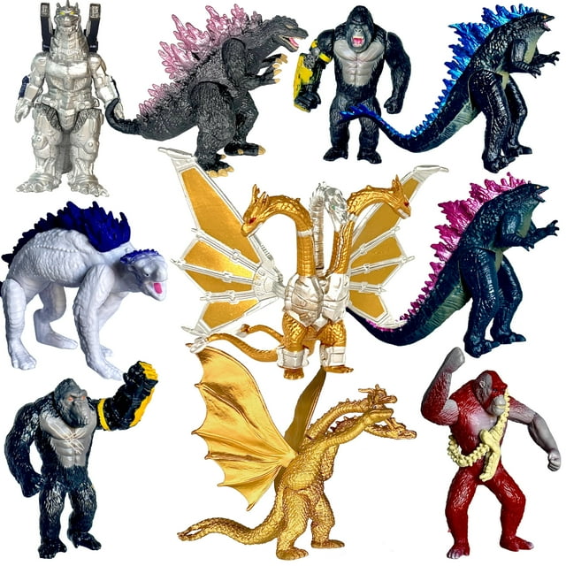 Set Of 10 Godzilla X Kong: The New Empire,dinosaur Dragon Toys Action 