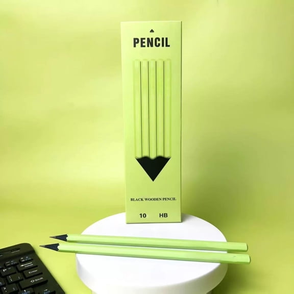 Set Of 10 Hexagonal Black Wooden Pencils, Smooth Writing and Ding Stationery, Standard Exam Spec Pencils for Students Daily Study, Test Use and Hand-ding Creation