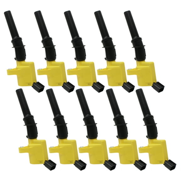 Set of 10 ISA Heavy Duty Ignition Coil Compatible with Ford Super Duty E-350 E-450 F-350 F-450 F-550 Econoline Excursion 6.8L V10 3W7Z12029AA 3W7Z-12029-AA 1L2Z-12029-AA DG508