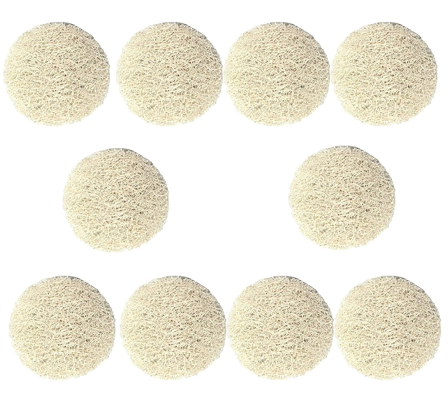 Exfoliant Rounds Set of 10 Natural Loofah Facial Pads, Resuable Exfoliating Loufa ...