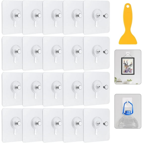Set Of 10-Self Adhesive Picture Hooks, Transparent Pictures, Adhesive Hooks, Picture Hangers, No Hole, Self Adhesive Picture Hangers For Pictures, Posters, Photos, Decorative Paintings