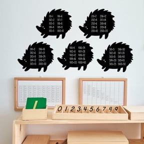 Set Of 10 Vinyl Wall Art Decal - Math Porcupines - From 8.5" x 10" Each - Cute Educational Quote Sticker For Home School Classroom Kids Room Bedroom Playroom Preschool Math Decor