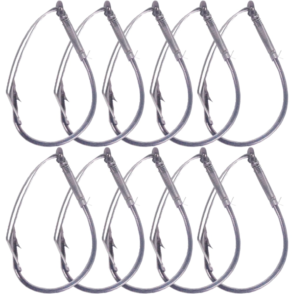 Set of 10 Weedless Wacky Hooks with Case Barbed Soft Baits Worm
