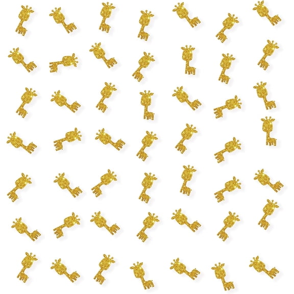 Set of 100 Giraffe Confetti, Gold Glitter Giraffe Paper Scatter, Safari Theme Party Confetti, Giraffe Smash Cake Decor, Wild Animal Theme Birthday Party Decor