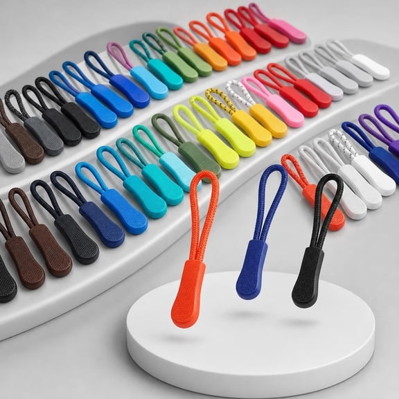 Set of 100 Strong Nylon Cord Zipper,Zipper Pull Replacement,Colorful Luggage Decorative Zipper Pulls,Extension Zipper Pulls Fixer, for Backpacks, Jackets, Handbags