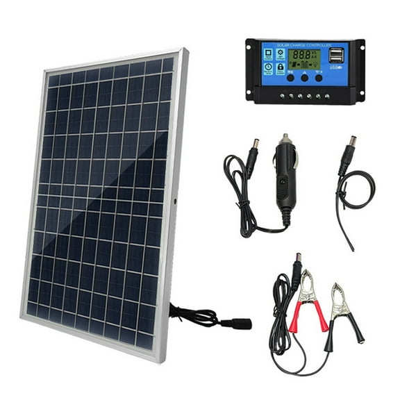 Set 10W Polysilicon Solar Panel Set Solar Panel And Solar Recharge Controller Kit For Camping Traveling Car Mobile Phone Outdoor Emergency Power Accessory