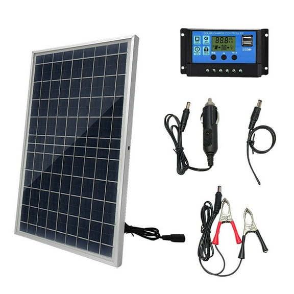 Set 10W Polysilicon Solar Panel Set Solar Panel And Solar Recharge Controller Kit For Camping Traveling Car Mobile Phone Outdoor Emergency Power Accessory