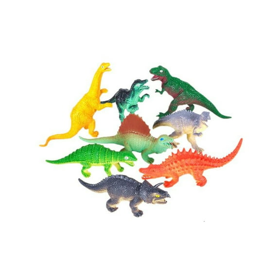 Set 12 Assorted 5.5" - 6.5" Jurassic Prehistoric Dinosaur Vinyl Figures