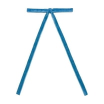 Set of 12 Blue Velvet Bows Ornaments for Christmas Tree, Vintage Rustic Elegant Flocking Bows Decor, Xmas Home Decoration for Wreath Mantle Gift Wrap Holiday Decor, 5 x 7 Inch