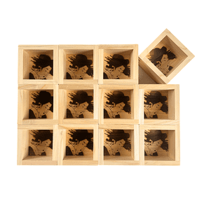 Set of 12, Bulk Plain 4fl oz. Cypress Hinoki Masu Boxes Wooden Engaved Sake Cups for Customized, Personalized Engraving, Souvenir, Event, Wedding Gift, Japanese Restaurant, Made in Japan (Geisha)