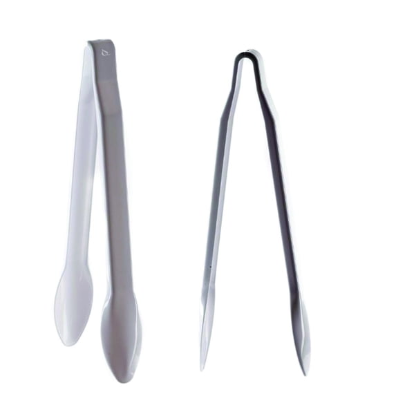 Set of 12 - Heavy Duty White Serving Tongs - 12 inch - Plastic Disposable Salad Tongs - High Heat Plastic, Catering, Salads, Bakery, Buffets, BBQ, Ice, Hot and Cold Foods (12")