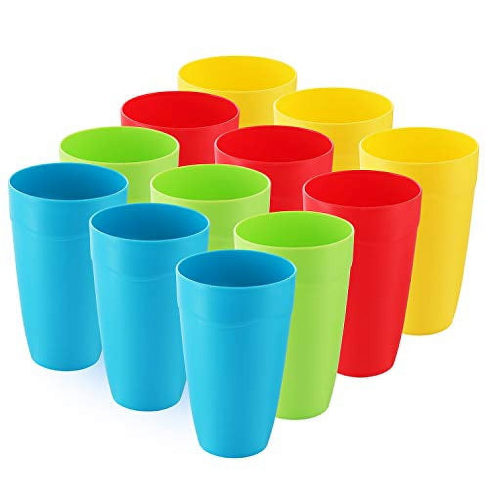 6.5 Ounce Kids Cups, 12 Pack Kids Plastic Cups in 12 Assorted Colors, 6.5  Ounce Kids Drinking Cups, Toddler Cups, Cups for Kids Toddlers, Unbreakable  Toddler Cups by Casewin 