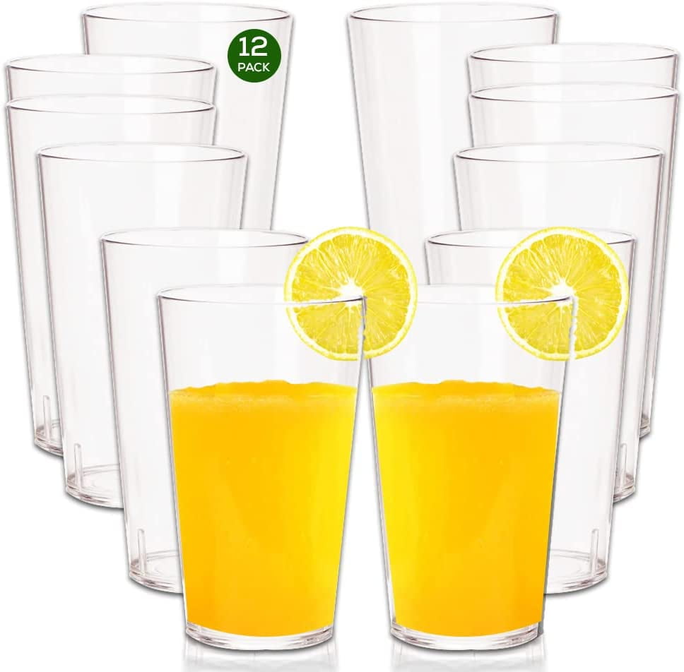 Set of 12 Kids Plastic Cups 11 Ounce Children Drinking Cups Tumblers