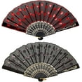 thumbnail image 1 of Set of 12 Multi-Colored Hand Held Folding Fans w/Gift Bags for Party Favors, Party Decor, Church, Baptism, First Communion, Religious Gift, Table Setting, 1 of 2