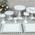thumbnail image 1 of Set of 12 Pieces Vintage Cake Stands Iron Cupcake Holder Fruits Dessert Display Plate Wedding Birthday Party Celebration Home Decor Cake Stand with Crystals Gold/White, 1 of 7