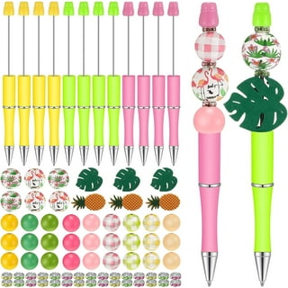 10pcs Beaded Pens: Creative Diy Plastic Beaded Ballpoint Pens, Printable  Plastic Beaded Ballpoint Pens
