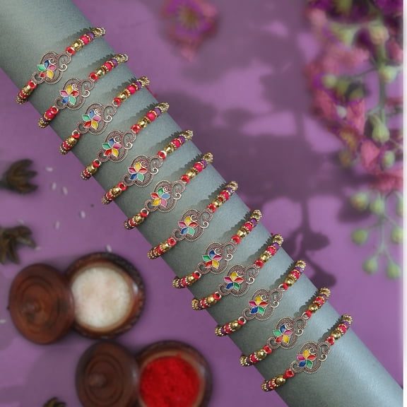Set of 12 Rakhi for Brother Rakhi Thread Bracelet for Bhai Bhabhi Bhaiya veera Raksha Bandhan Rakhi Set Dora Bracelets with gift Pack for Brother Sister Indian Traditional Raksha Bandhan Festival