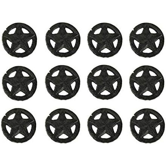 Set of 12 Rustic Brown Western Star Cast Iron Cabinet Knobs or Drawer Pulls - 2 Inch Diameter - Easy Install - Enhance Your Interior with Vintage Charm$$Tools & Hardware Other